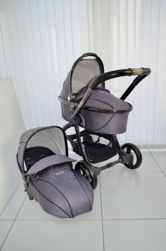 Egg mauve pram and carrycot - and,