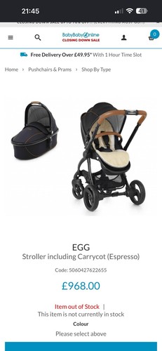 Egg pram stroller and - egg,